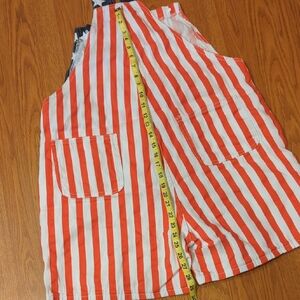 Red and White Striped Overalls